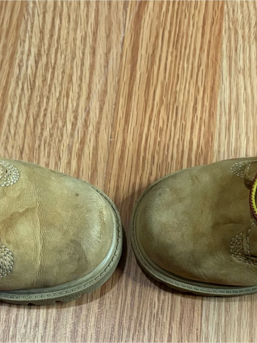 Timberland Kids Tan Suede Lace-Up Boots with Yellow Accent Laces